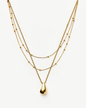 Savi Droplet Pendant & Double Necklace Set | 18k Gold Vermeil