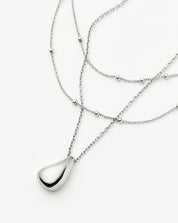 Savi Droplet Pendant & Double Necklace Set | Sterling Silver