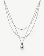 Savi Droplet Pendant & Double Necklace Set | Sterling Silver