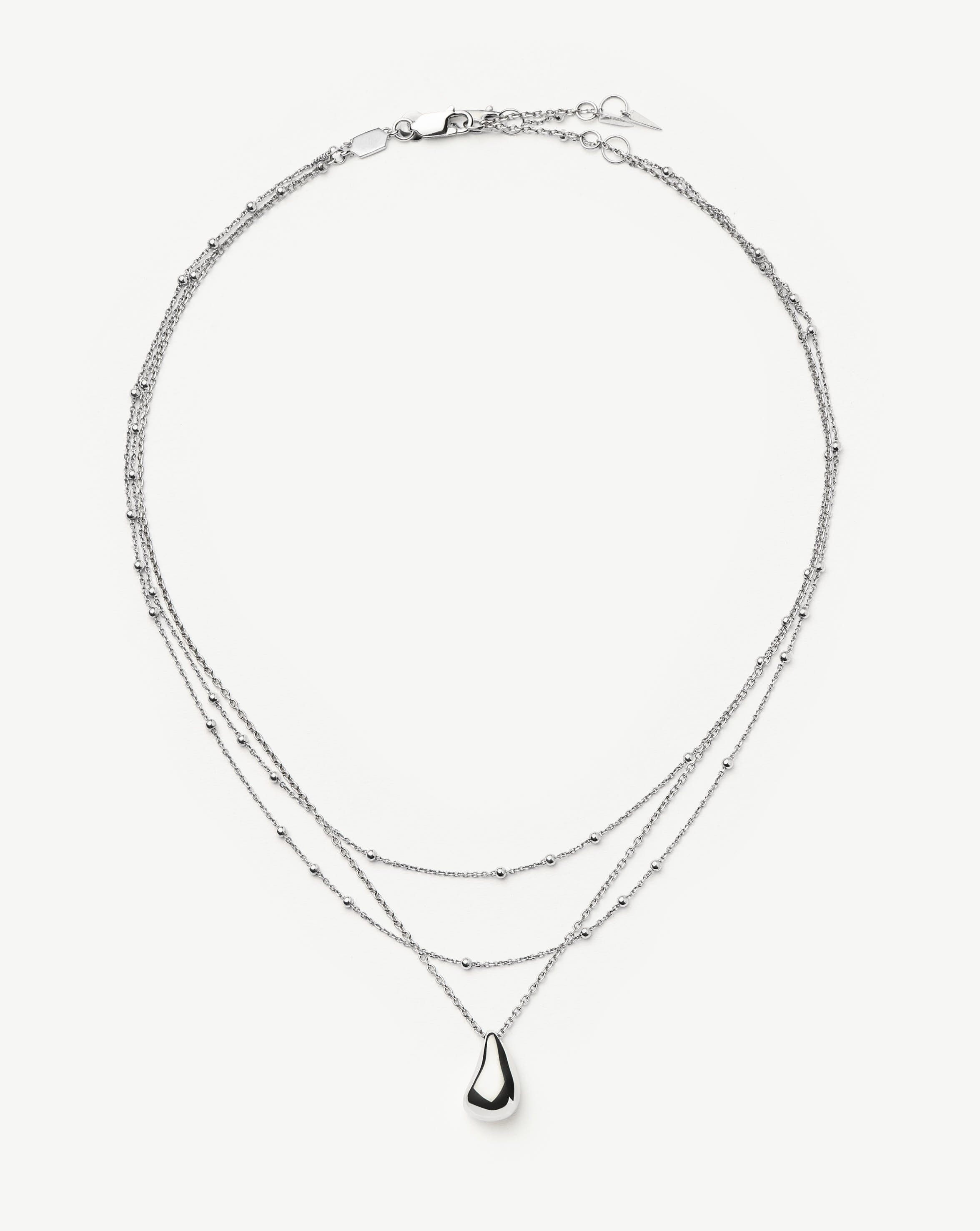 Savi Droplet Pendant & Double Necklace Set | Sterling Silver