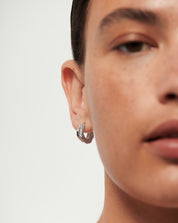 Serpent Textured Double Mini Hoop Earrings | Sterling Silver