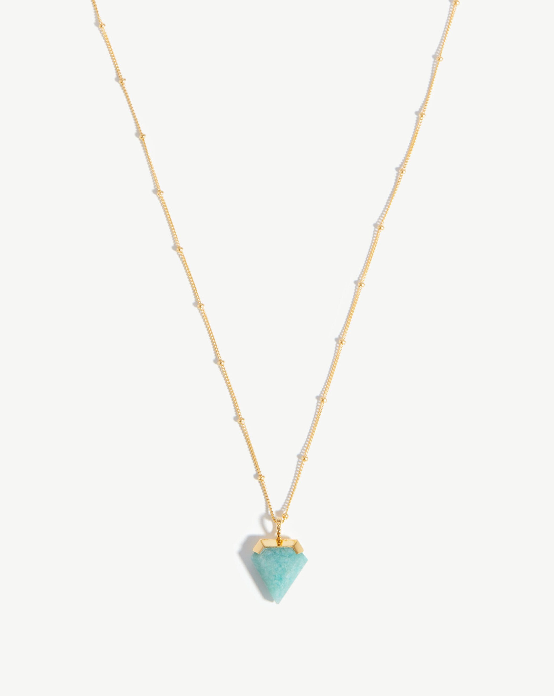 Shield Necklace | 18k Gold Vermeil/Amazonite