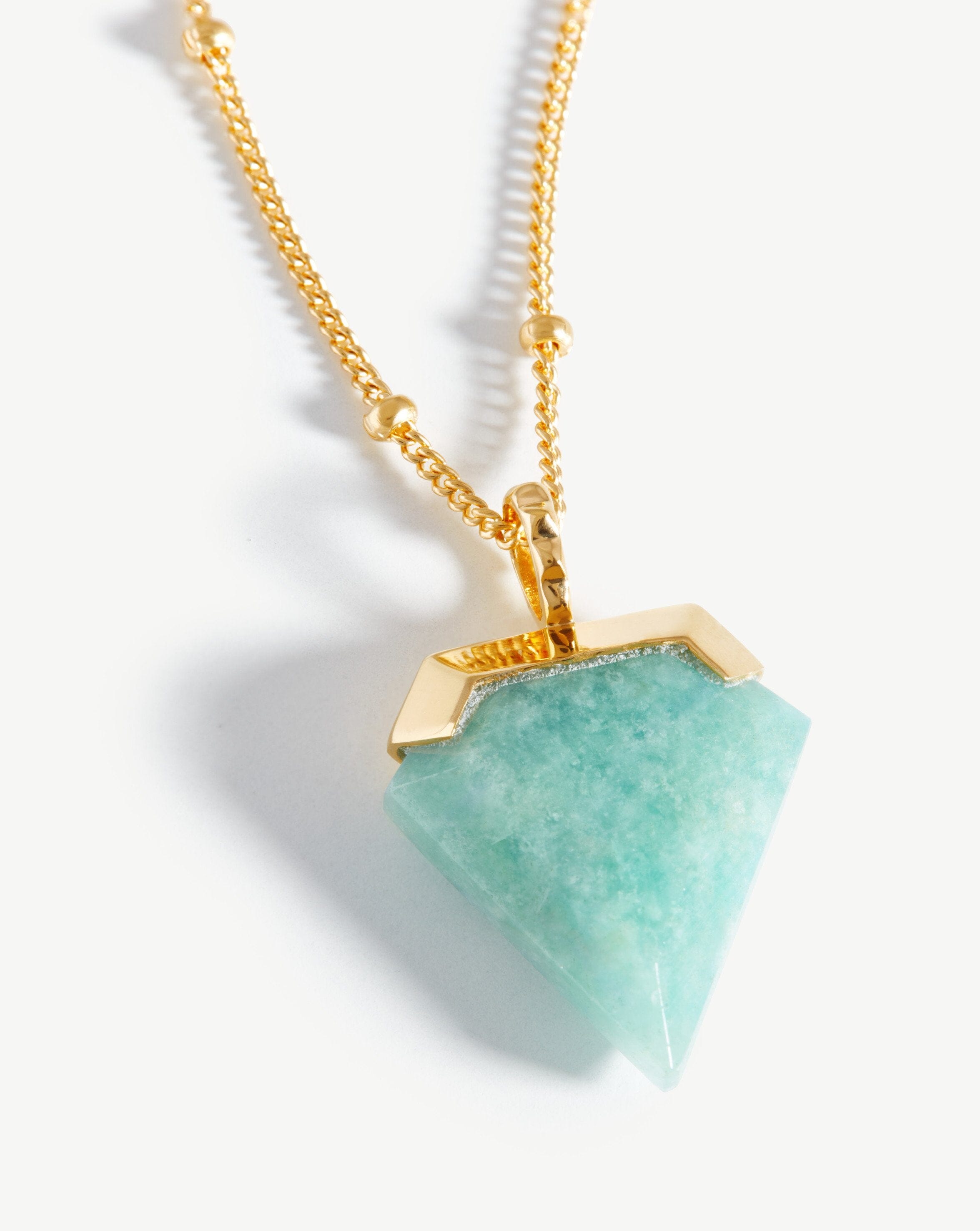 Shield Necklace | 18k Gold Vermeil/Amazonite