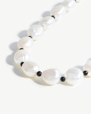 Short Pearl Beaded Gemstone Necklace