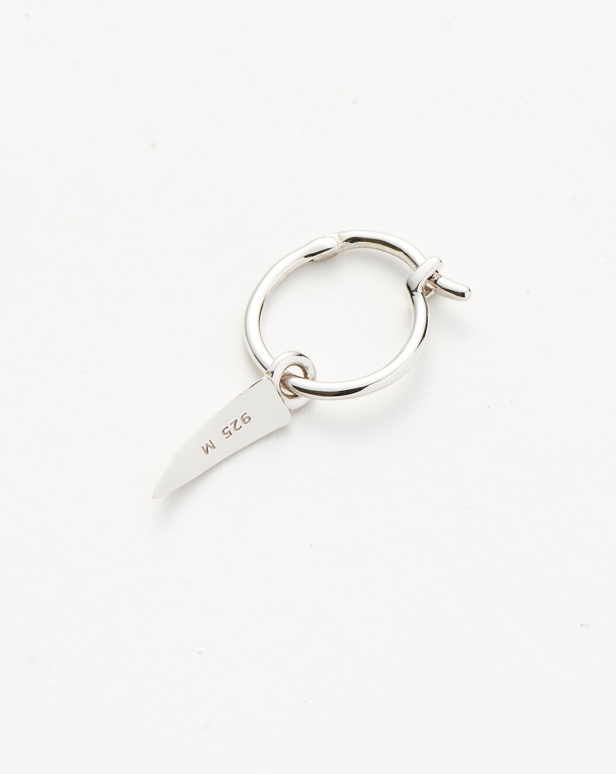 Single Silver Mini Claw Charm Hoop | Sterling Silver