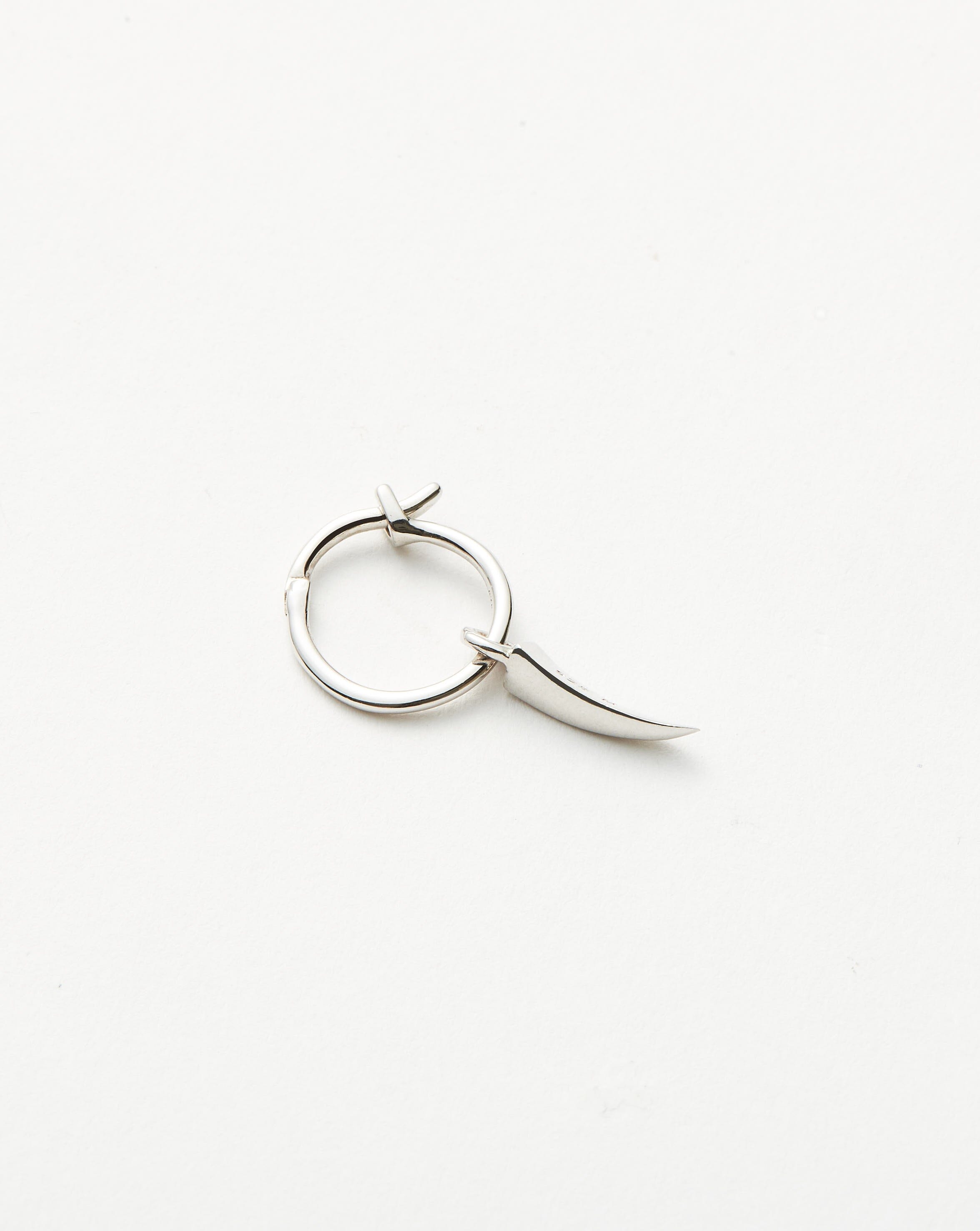 Single Silver Mini Claw Charm Hoop | Sterling Silver