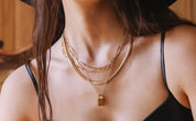 Small Ridge Padlock Necklace | 18k Gold Plated