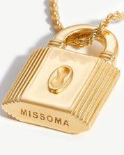 Small Ridge Padlock Necklace | 18k Gold Plated