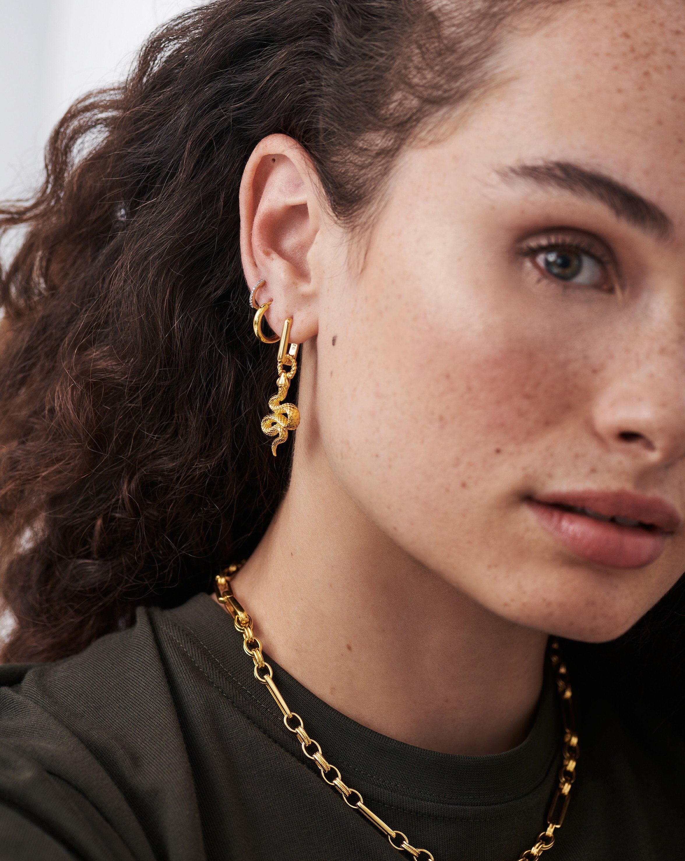 Snake Single Ovate Earring