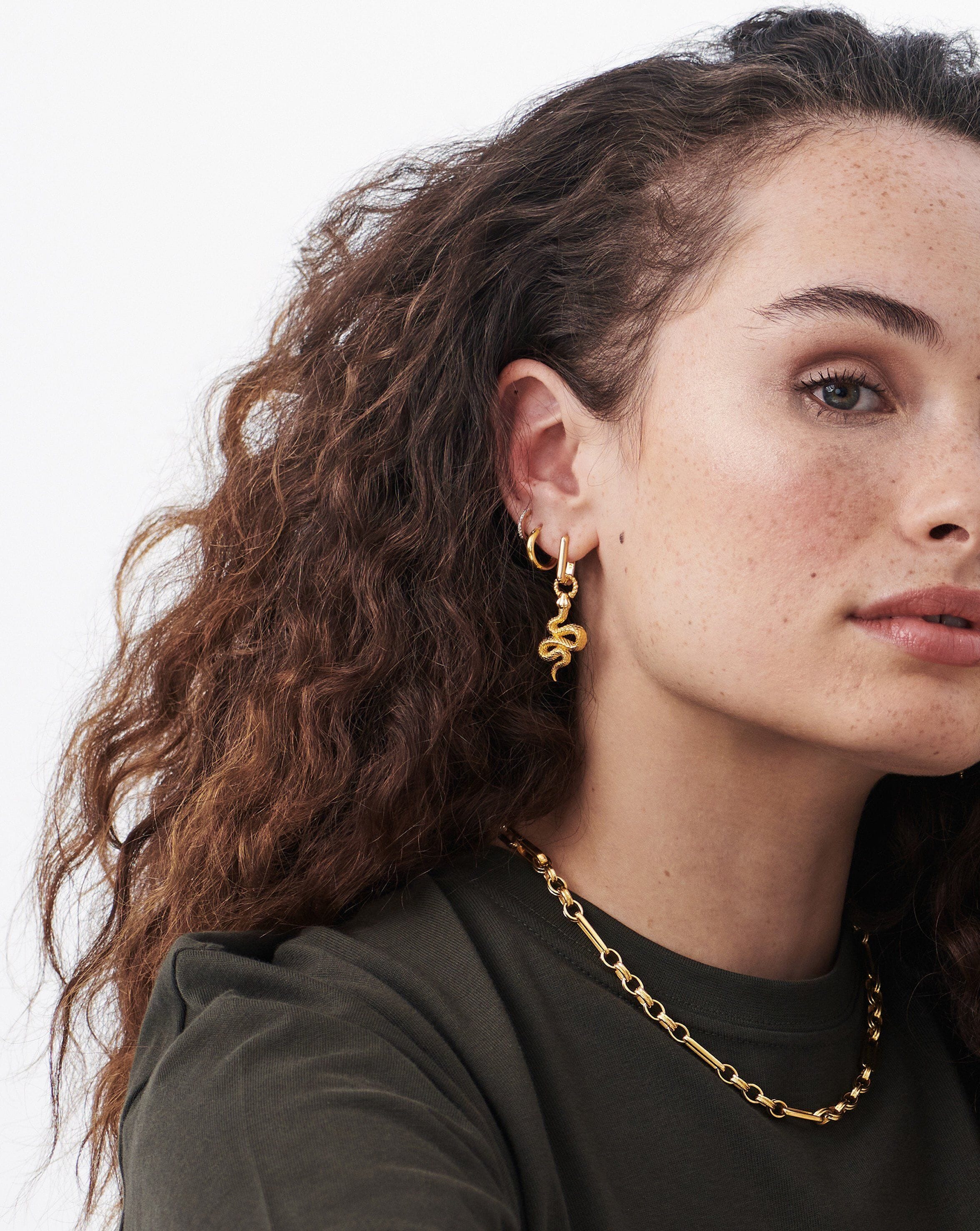 Snake Single Ovate Earring