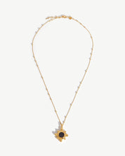 Sphere Round Pendant Necklace | 18k Gold Plated/Black Onyx