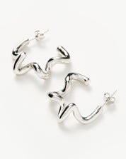 Squiggle Medium Hoop Earrings | Sterling Silver