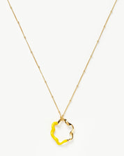 Squiggle Two Tone Enamel Pendant Necklace | 18k Gold Vermeil/Lemon Yellow