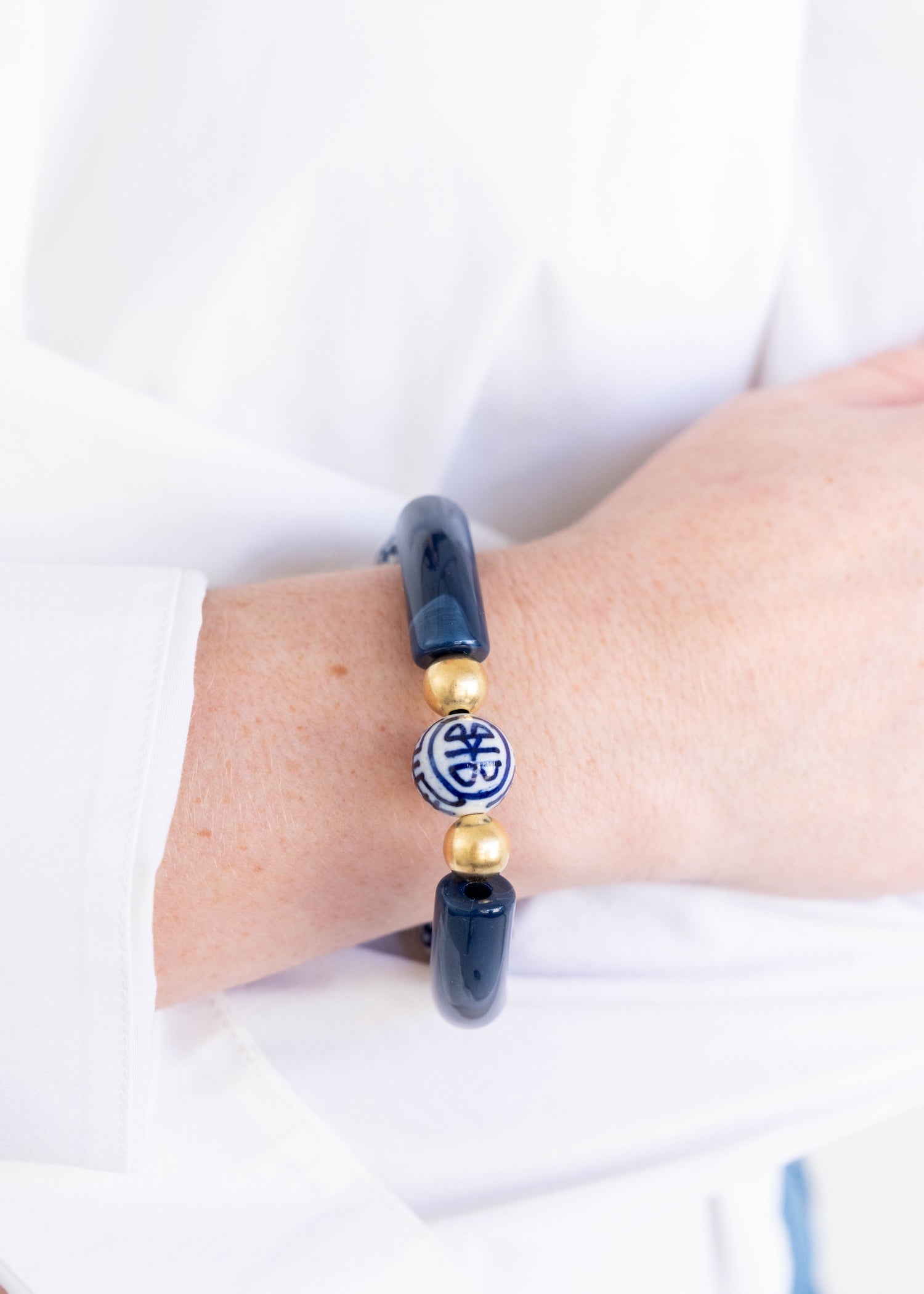 Navy Blue & White Charleston Bracelet III