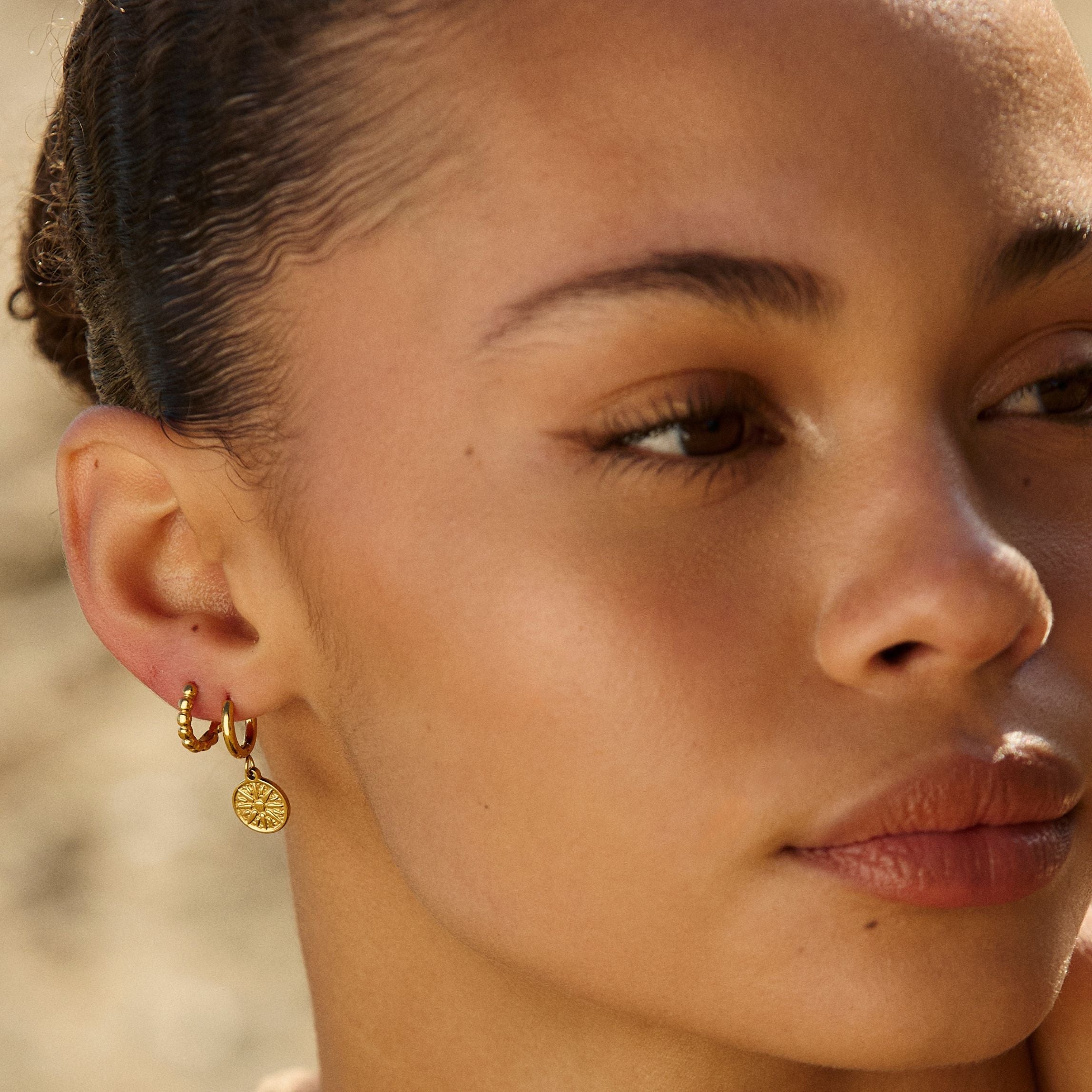 Beaded Hoops Earrings