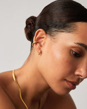 Tennis Small Hoop Earrings| 18k Gold Vermeil Cubic Zirconia