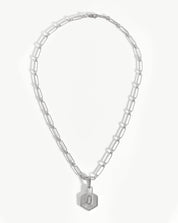 Textured Padlock Chain Necklace