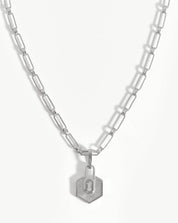 Textured Padlock Chain Necklace