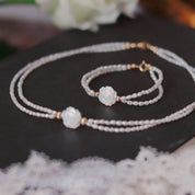 Rose Carvered Mother of Pearls Shell Pearls Necklace Bracelet (Purchase Individually)