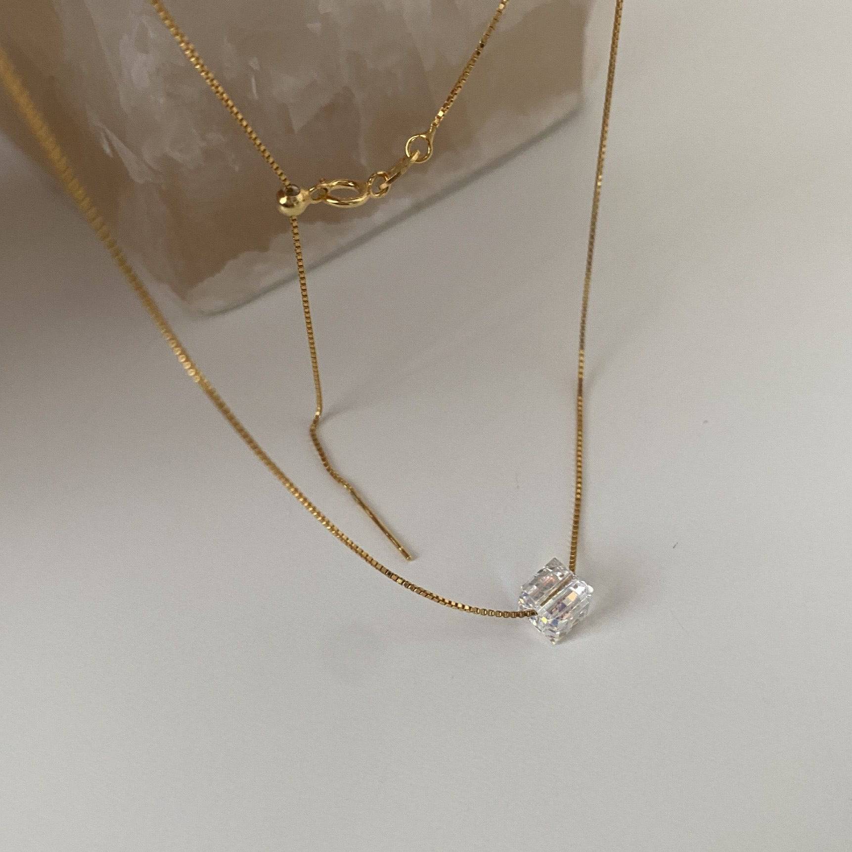 Swarovski Cube Crystal Necklace