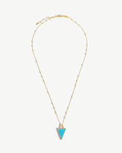 Triangle Pendant Chain Necklace | 18k Gold Plated/Turquoise