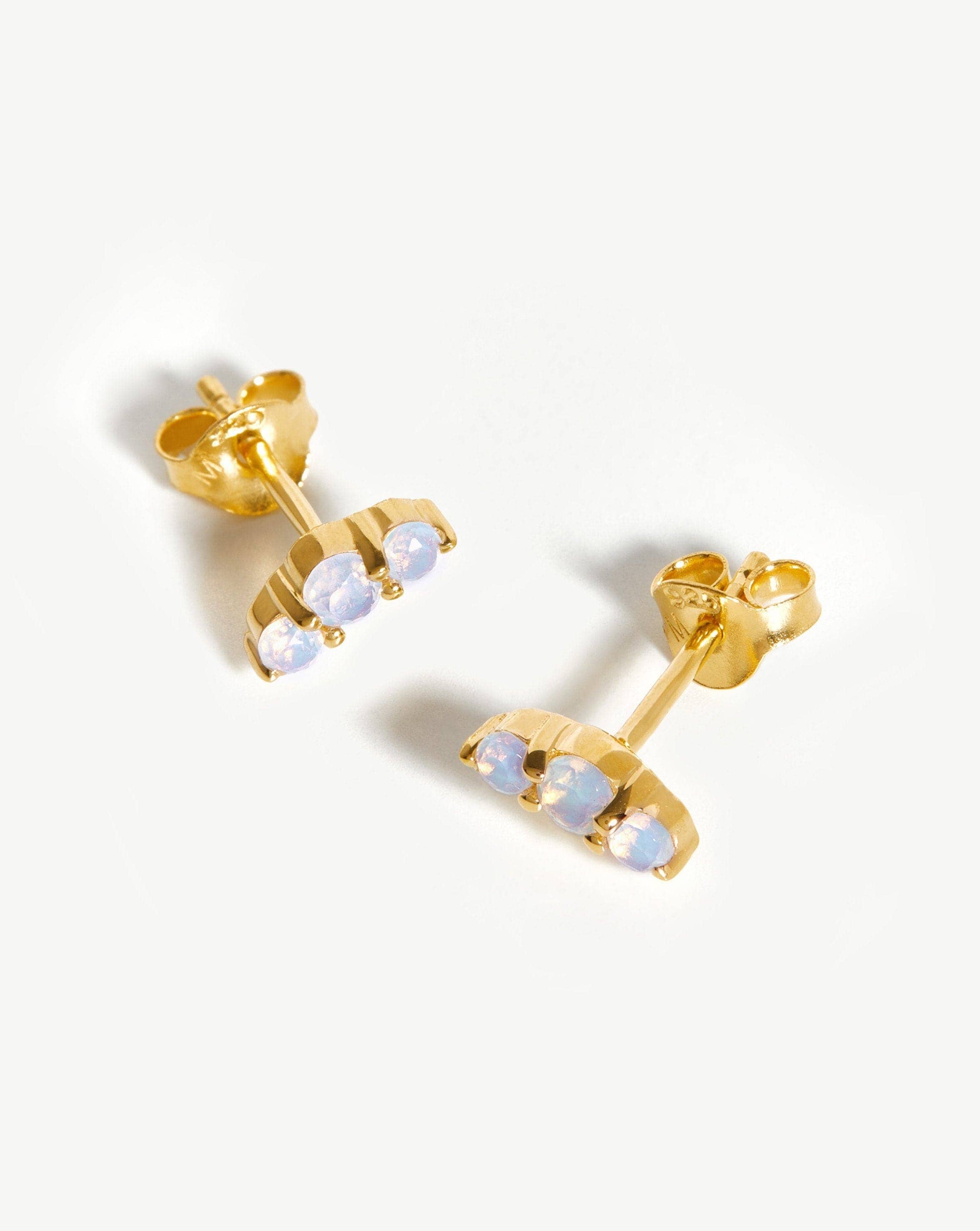 Trio Stud Earrings | 18k Gold Vermeil/Opalite