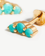 Trio Stud Earrings | 18k Gold Vermeil/Turquoise