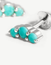 Trio Stud Earrings | Sterling Silver/Turquoise