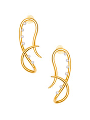 Twist Link Earrings with Pearls