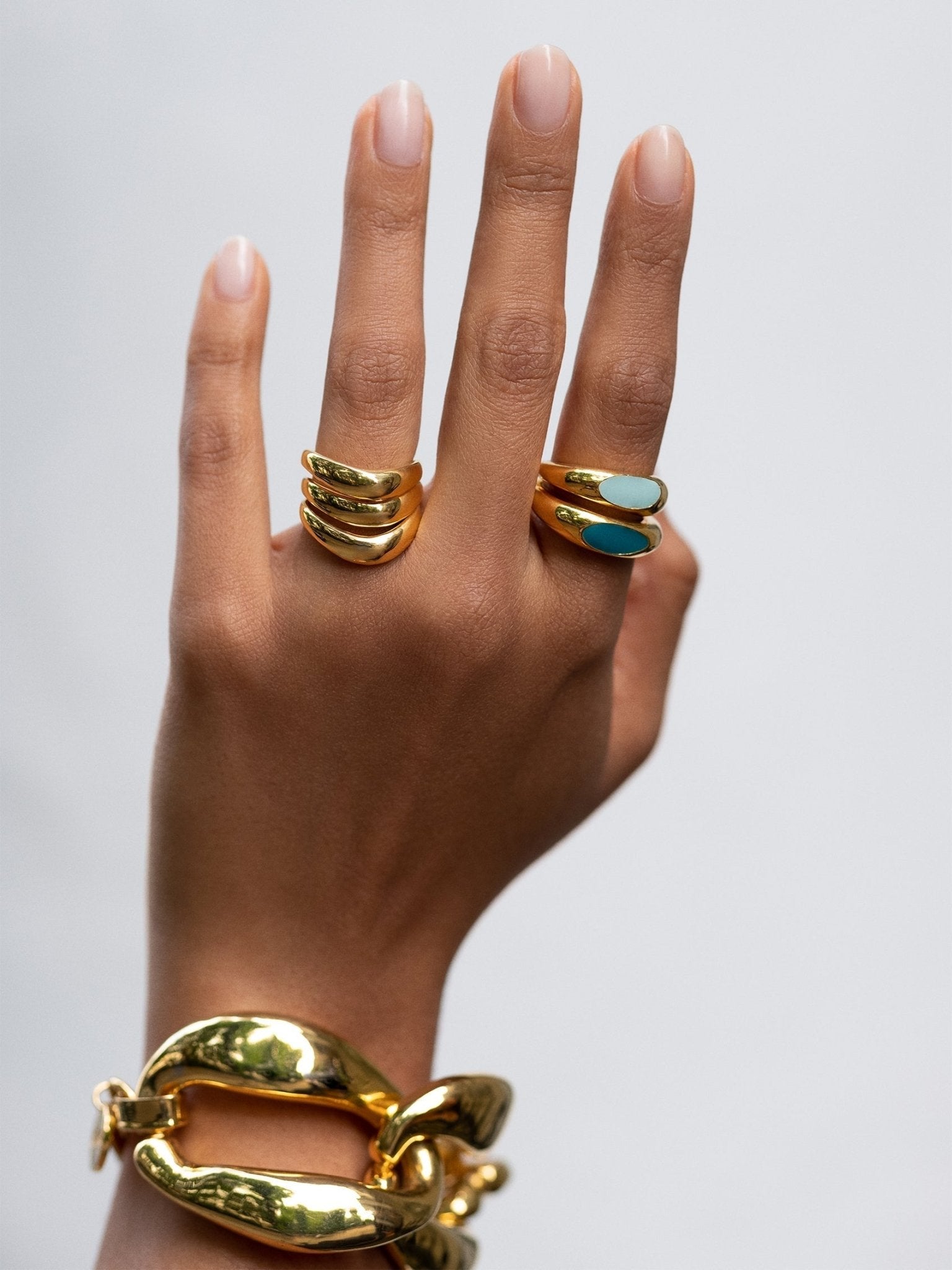 Two Toned Stackable Skinny Rings