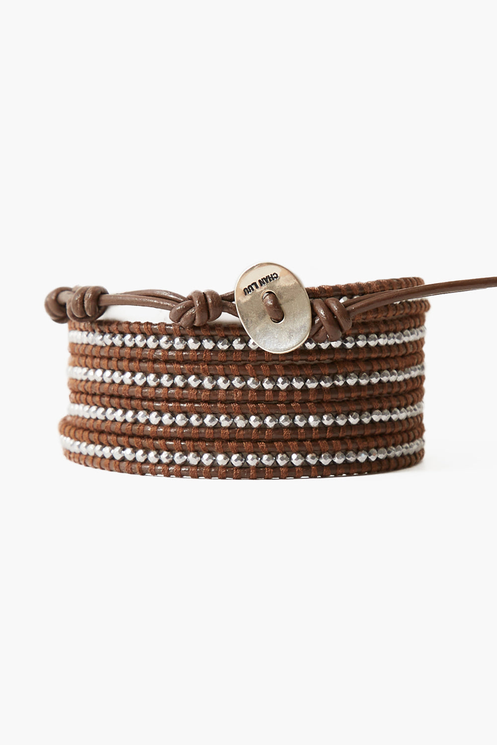 Silver Hematine Wrap Bracelet Brown