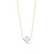 14kt Gold Right Angle Pearl Necklace