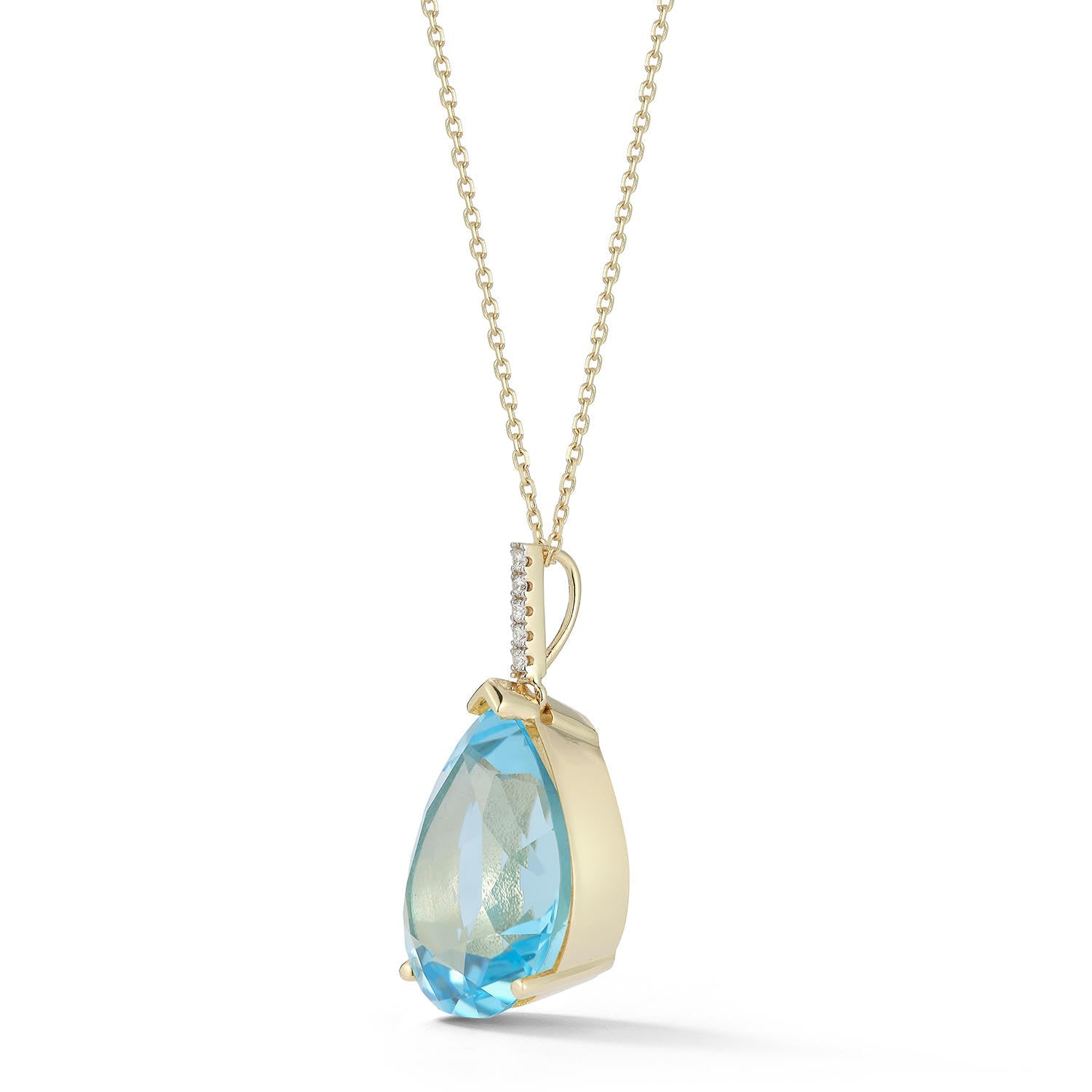 14kt Swiss Blue Topaz Pear Necklace