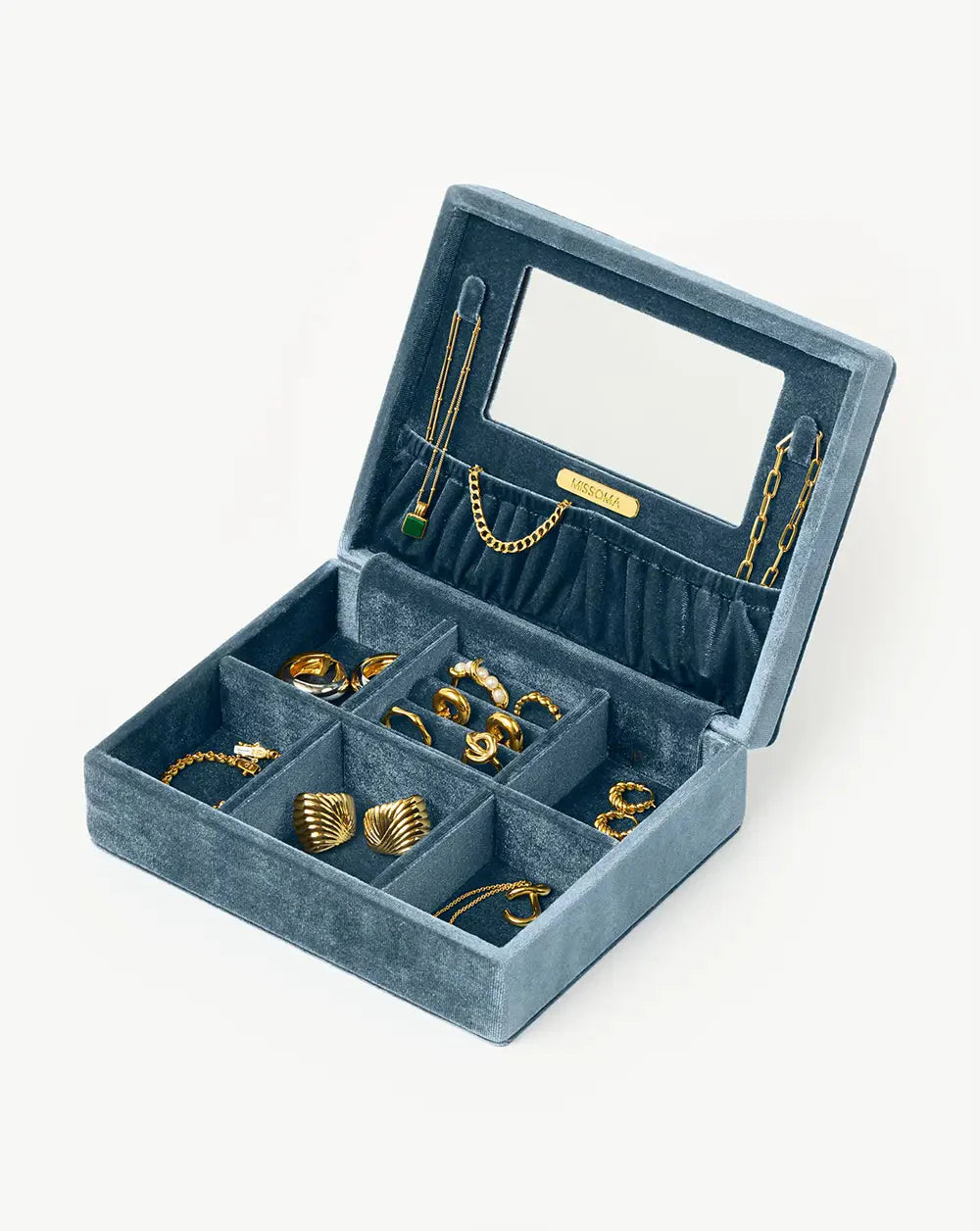 Velvet Jewelry Box | Blue Steel