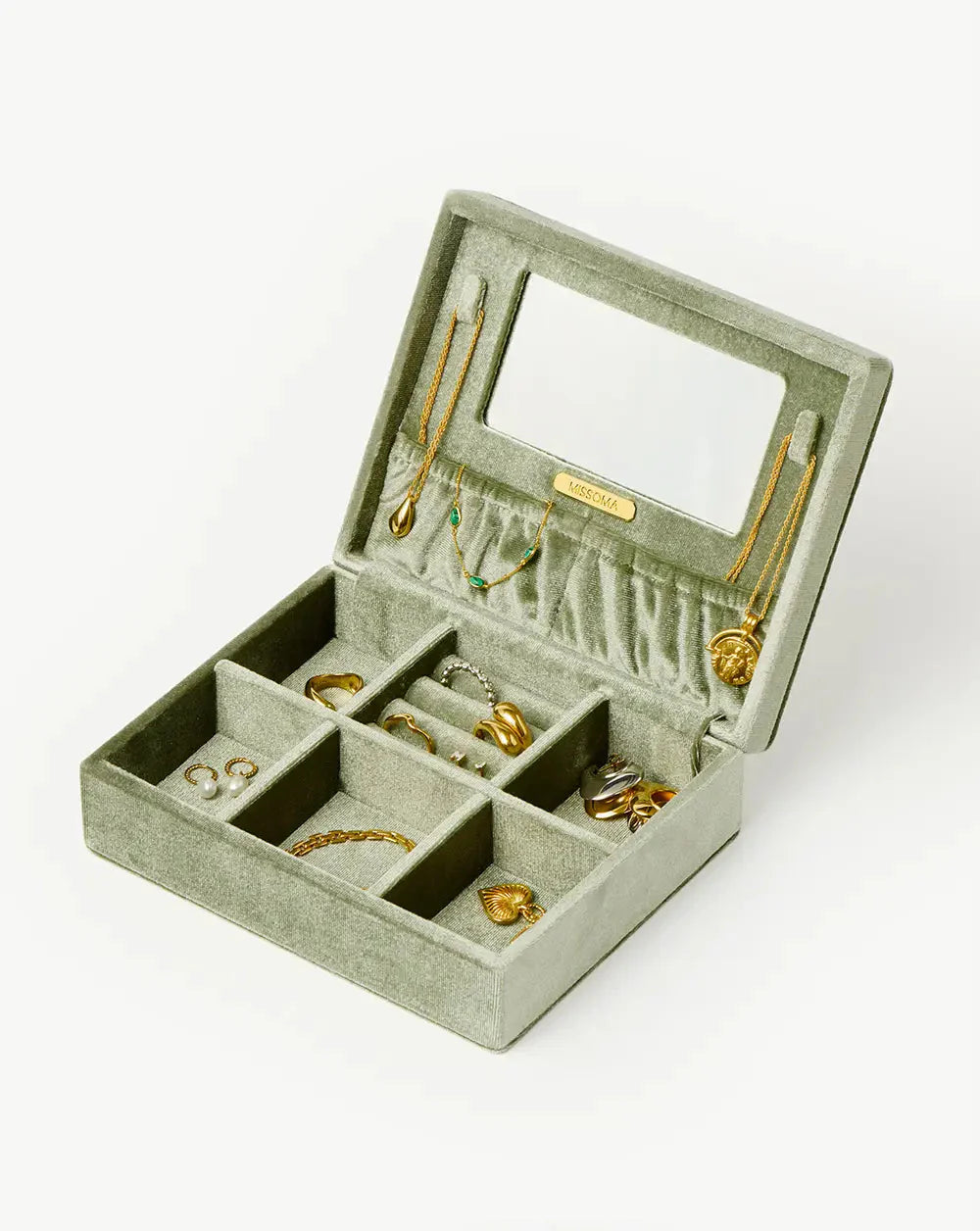 Velvet Jewelry Box | Sage Green