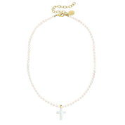 Alys Pearl Cross Necklace