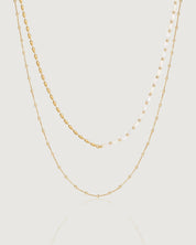 Yellow Peony Pearl Necklace Set