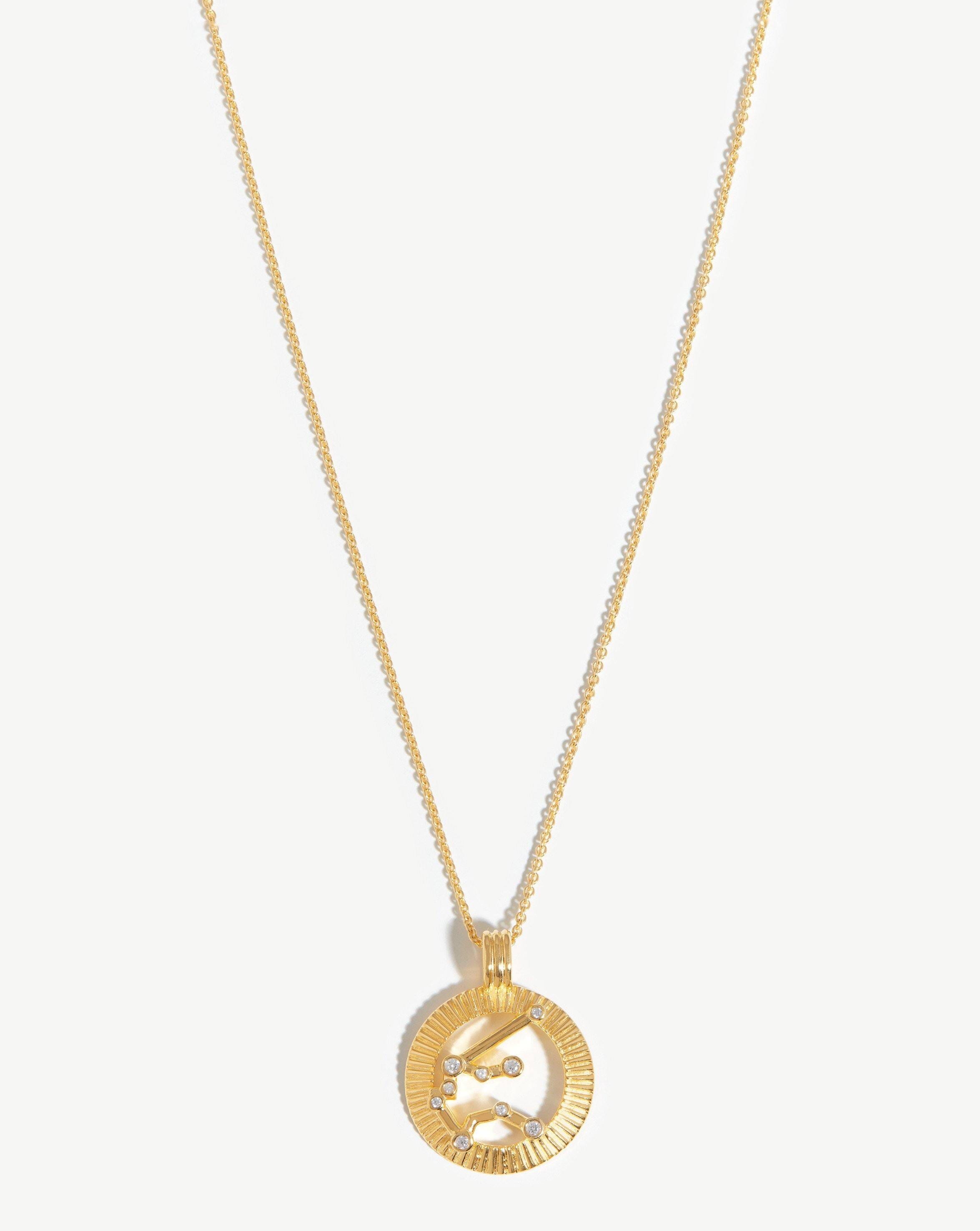 Zodiac Constellation Pendant Necklace - Aquarius | 18k Gold Vermeil/Aquarius