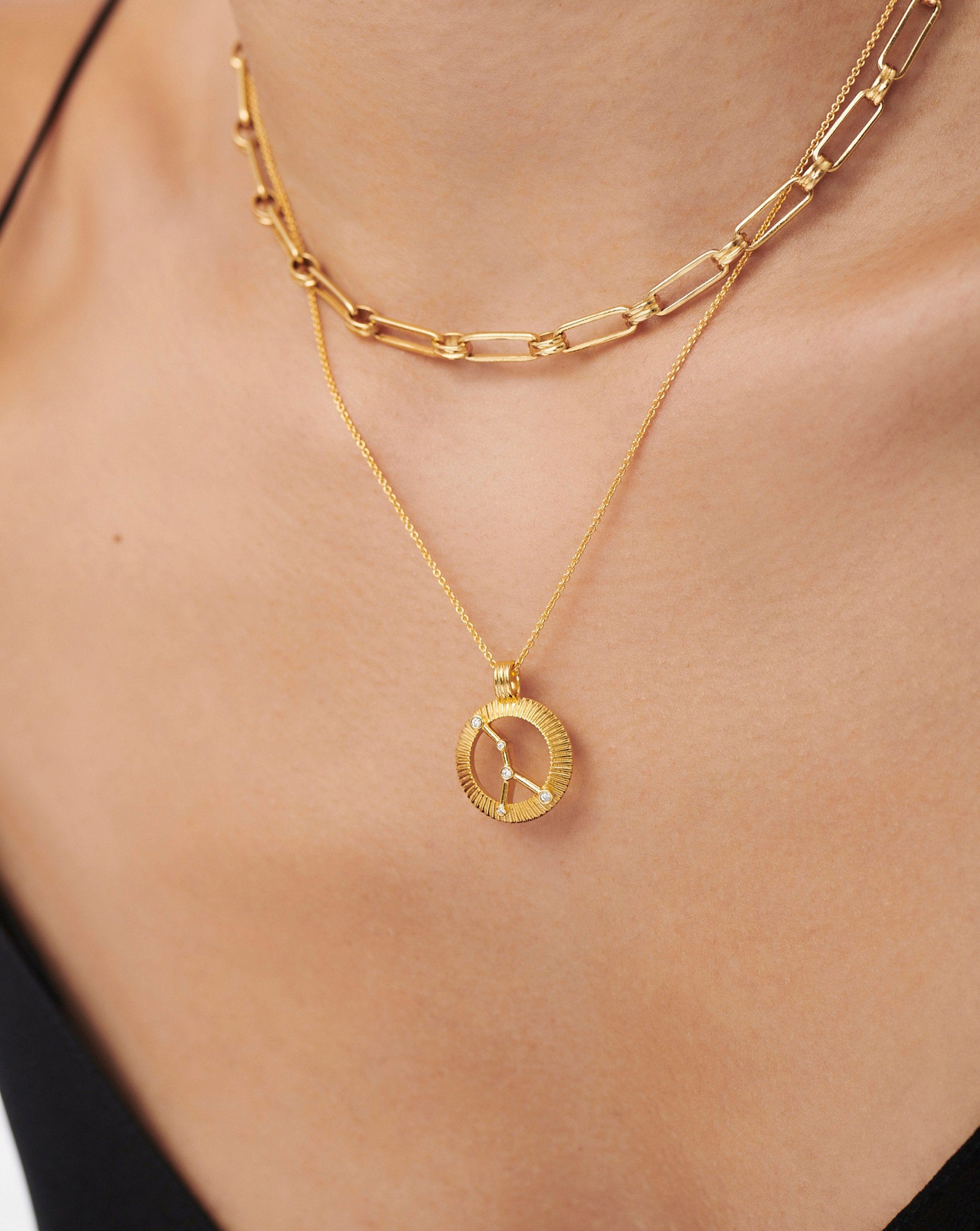 Zodiac Constellation Pendant Necklace - Cancer | 18k Gold Vermeil/Cancer