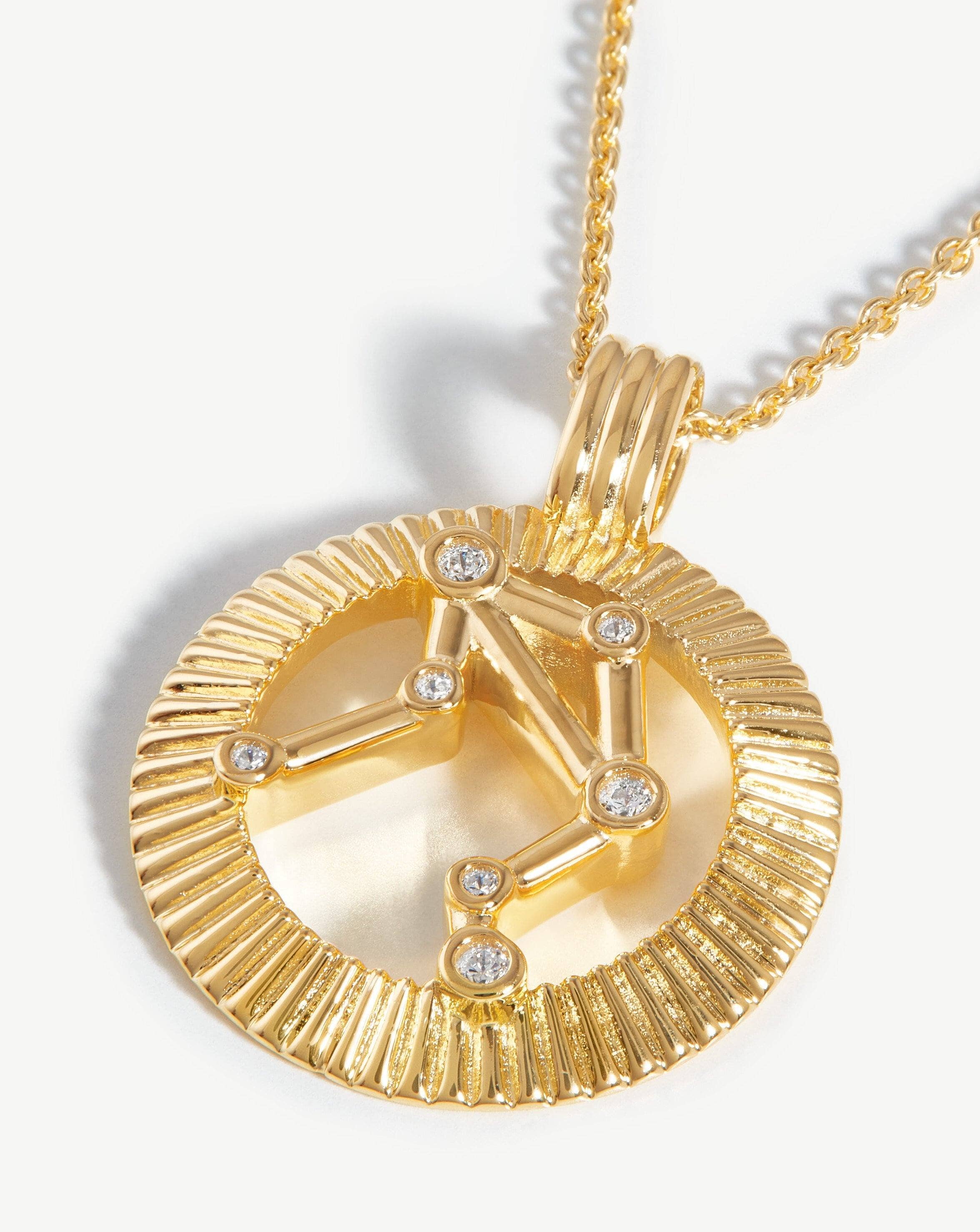 Zodiac Constellation Pendant Necklace - Libra | 18k Gold Vermeil/Libra